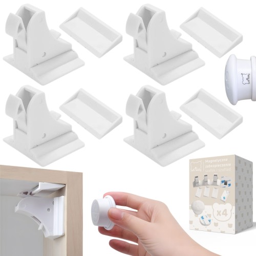 Zabezpieczenie magnetyczne blokada szafek szuflad mebli 4szt SafeTeddy